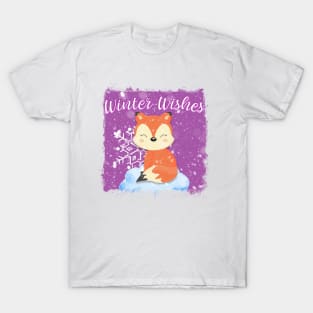 PINK WINTER WISHES FOX T-Shirt